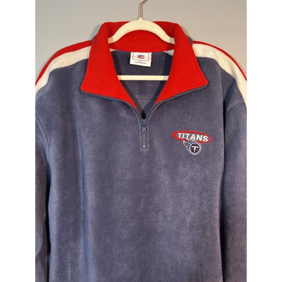 NFL Other - Y2K Tennessee Titans NFL Fleece 1/4 Zip‎ Pullover Mens Large Blue Red Logo
